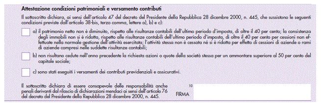 000 euro senza prestazione della garanzia presentando la dichiarazione annuale munita di visto di conformità o della sottoscrizione alternativa da partedell organo di controllo e una dichiarazione