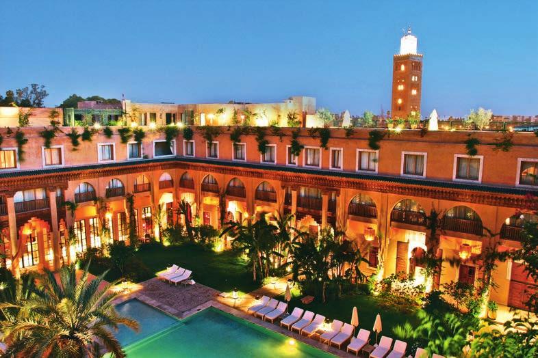 antichi palazzi nobiliari di Marrakech, Les Jardins de La Koutubia unisce al fascino della posizione, nel cuore della Medina a pochi passi