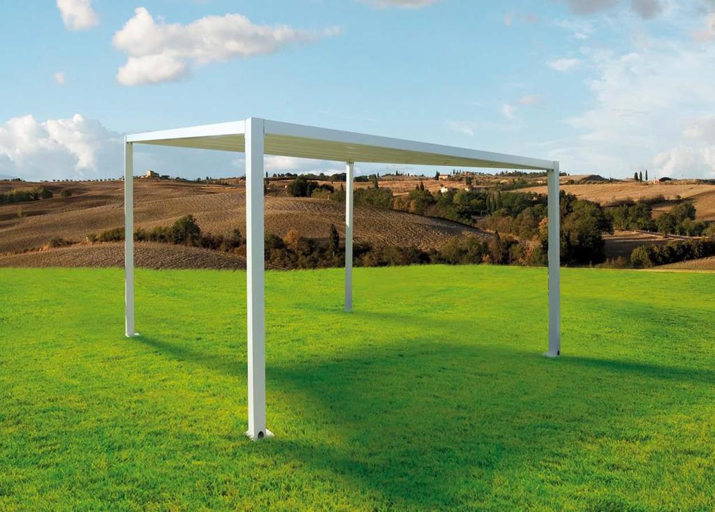 Linea Multipergola La linea Multipergola riguarda coperture esterne ad una pendenza da un raffinato stile minimal, ideali per coprire sia spazi ampi che ridotti.