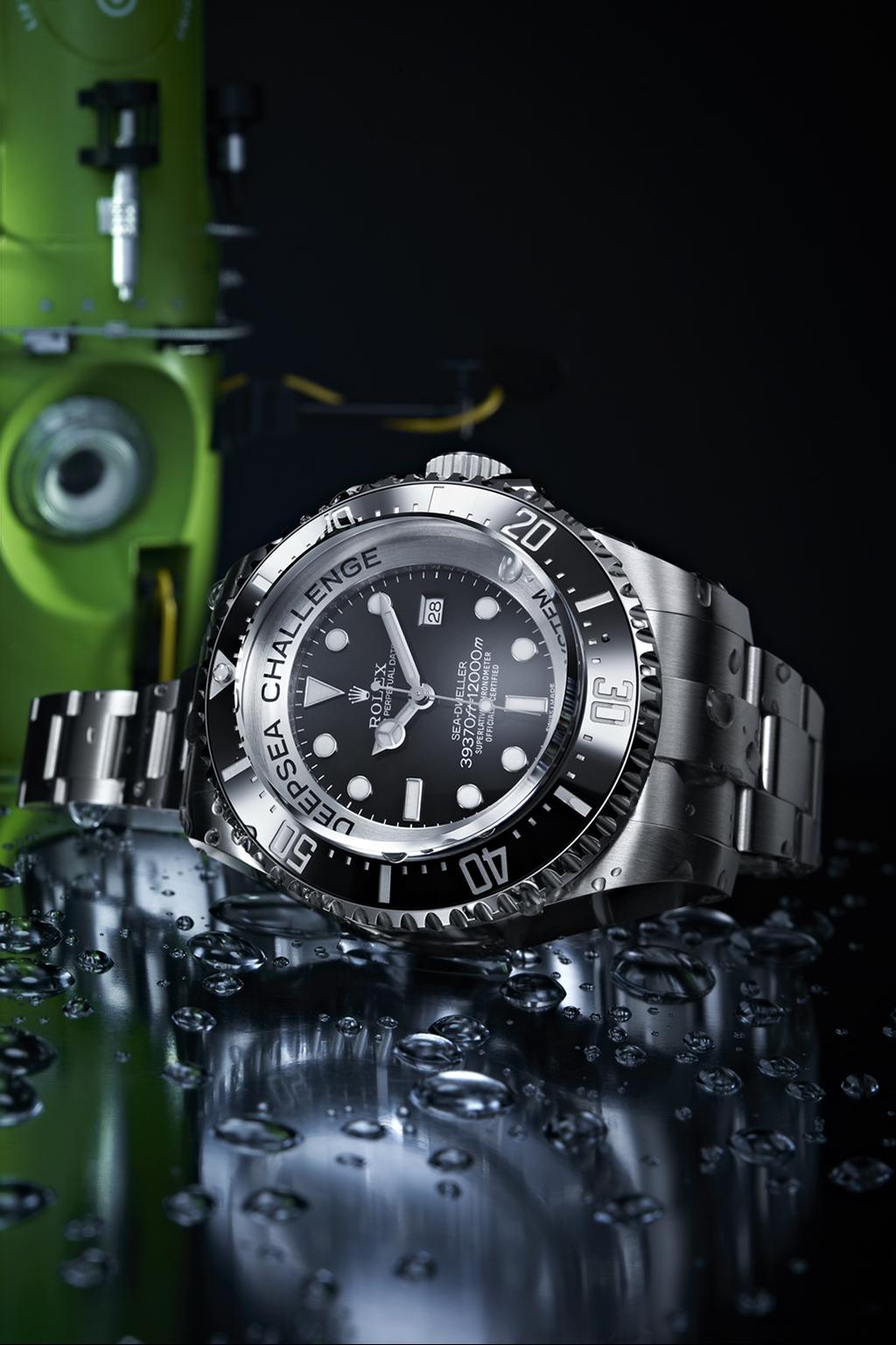 Un orologio per sfidare le profondità IN SOLITARIA NEGLI ABISSI PIÙ PROFONDI Un Rolex Deepsea Challenge sperimentale, appositamente creato, era fissato sul braccio idraulico manipolatore del