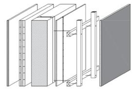 spessore e intercapedine macroventilata Legenda (dall interno all esterno) pannello idi finitura mm 22 pannello in legno portante mm