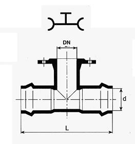 www.delmasrl.it Tee a due bicchieri flangia d 63 75 90 110 125 140 160 DN L Kg. 40 74,08 50 258 6.8 84,00 50 286 6.2 92,96 65 286 7 100,32 50 295 8 116,80 65 306 10.5 127,20 80 320 10.