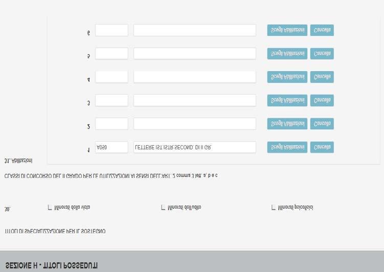 campo 5) La casella 30 deve essere necessariamente compilata se al campo 33 dei tipi posto ho indicato posti di sostegno.