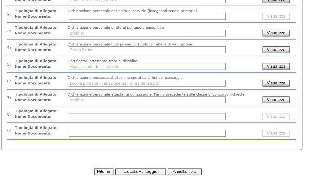 In entrambi i casi, la pagina di visualizzazione dati della domanda è la stessa e riporta, in fondo, i pulsanti corrispondenti alle funzioni disponibili per lo stato in cui si trova la domanda.