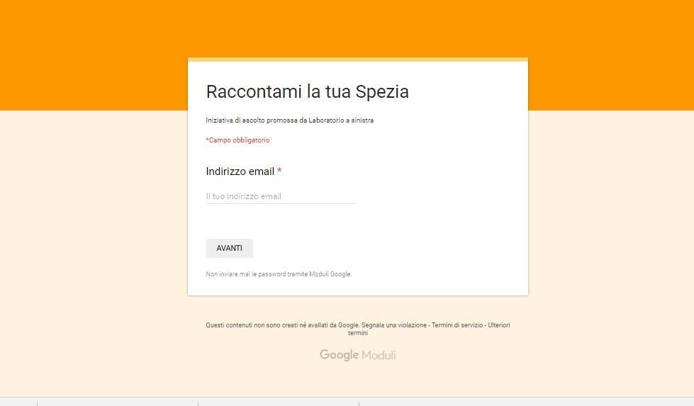 I LUOGHI DELL ASCOLTO virtuali google form -