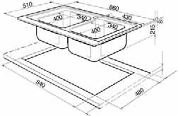 fissaggio, Guarnizioni Codice EAN: 8017709076412 LPD861S 300,00 Gocciolatoio a sinistra Codice EAN: 8017709076429 Estetica Piano Design Acciaio inox AISI304 lucido Bordo 8 mm Vasca sinistra