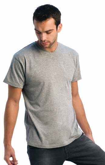 60 T-SHIRT/basic v-neck BCTU006 Exact V-Neck T-shirt manica corta collo a V, 0% cotone, tessuto tubolare. Sport grey: 8% cotone, 1% viscosa.