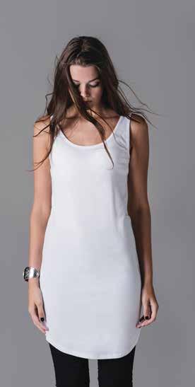 CGH: 8% cotone, 1% viscosa. g/m 2 MAM116 Women s Curved Vest Dress 0% cotone single jersey.