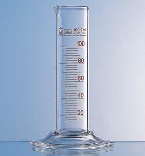 SILBERBRAND ETERNA, Forma bassa, Classe B In vetro borosilicato Duran, secondo DIN ISO EN ISO 4788. Tratti di graduazione corti. Iscrizioni di colore marrone resistenti agli acidi ed agli alcali.