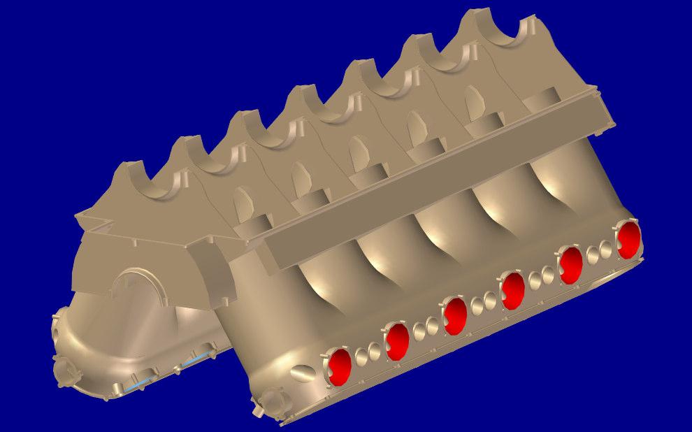 Modifiche al basamento Integrazione del basamento con i gruppi dei cilindri al fine di eliminare il collegamento tramite camicie e ghiere; Studio di una geometria CAD che agevoli il processo fusorio