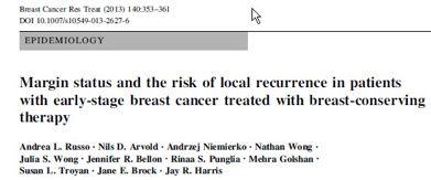 906 pazienti in Stadio I-II sottoposte a chirurgia conservativa tra il 1998 ed il 2006 CLASSIFICAZIONE DEI MARGINI: Ampiamente negativi > 2mm