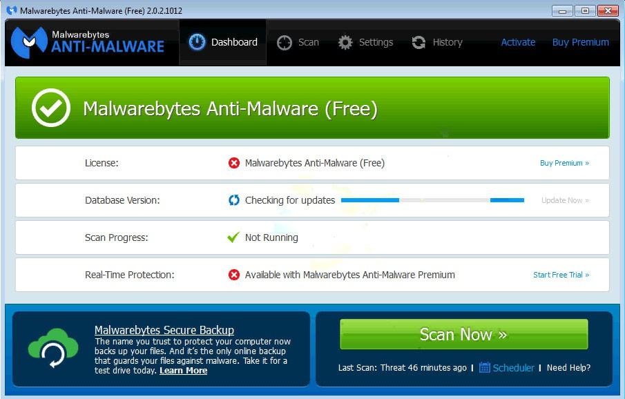 Malwarebytes Anti-Malware Pagina 6 di 10 Illustrazione 11 nel caso in cui non lo desiderassimo dovremo togliere la spunta su Attiva la prova gratuita di Malwarebytes Anti-Malware PRO come in