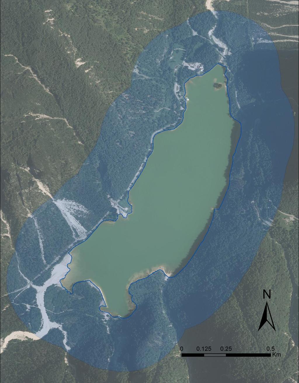 Laghi e territori contermini Lago del Predil Ambito paesaggistico regionale: AP01-Valcanale Comuni interessati: Tarvisio Origine: naturale glaciale Perimetro: 4400 m