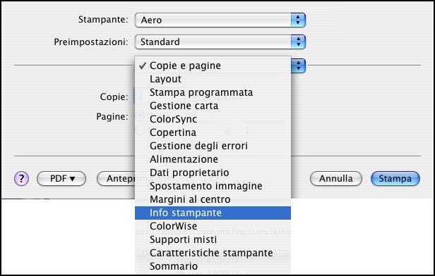 STAMPA DA MAC OS X 31 Abilitazione della comunicazione bidirezionale Se si abilita una rete TCP/IP, è possibile controllare lo stato della macchina da stampa digitale e le impostazioni ColorWise da