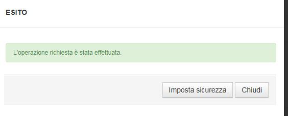 Cliccando su chiudi la procedura di configurazione dell'utente secondaria è terminata. NOTA IMPORTANTE.