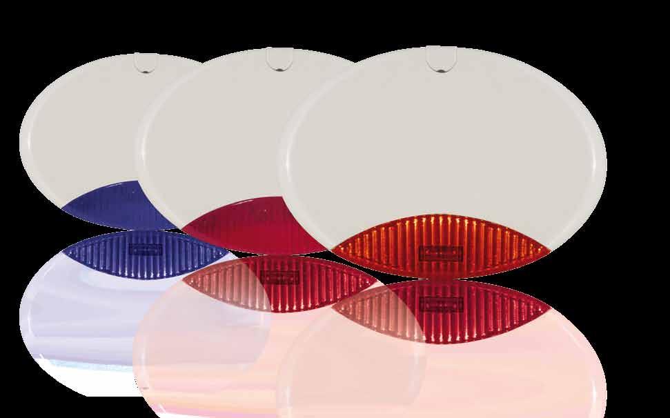 La superficie piatta consente una facile e visibile personalizzazione della sirena. E un prodotto realizzato interamente in policarbonato.