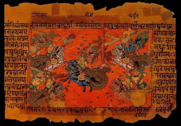Le Mahabharata narra della ottava incarnazione di Vishnu, sotto forma di Krishna, nel