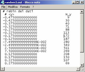 dat) 0) Calcolare (rebin2.exe) gli istogrami di frequenza per le grandezze  Utilizzare un'ampiezza di 0.
