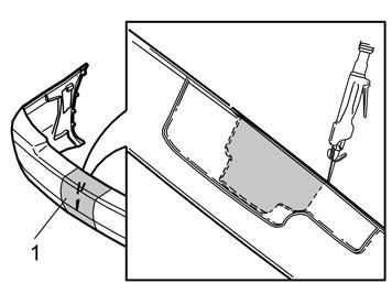 10 Rimuovere: i rivetti (1) sulla staffa (2) per il silenziatore. Usare una tronchese. le viti (3) sulla staffa la staffa, staccando la sospensione di gomma (4). La staffa non deve essere riusata.