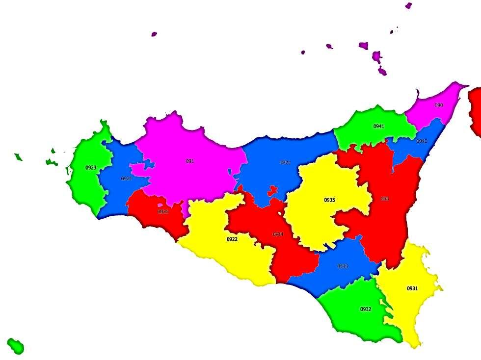 1. Individuazione della numerosità dei PSAP1 nella Regione Siciliana I distretti telefonici della Regione Siciliana sono di seguito elencati: Agrigento (0922) Alcamo (0924) Caltagirone (0933)