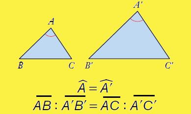 ingrandimento della figura ABC; se k <1 la figura A'B'C' è una riduzione della figura ABC; se k =1 la figura