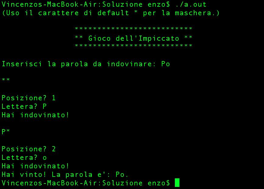 4 V. MARRA Figura 1. Primo esempio di esecuzione dell intero programma. Istruzioni per la consegna Funzioni da consegnare (in un unico file sorgente).