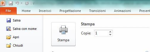 diapositive per pagina fare clic su Stampa.
