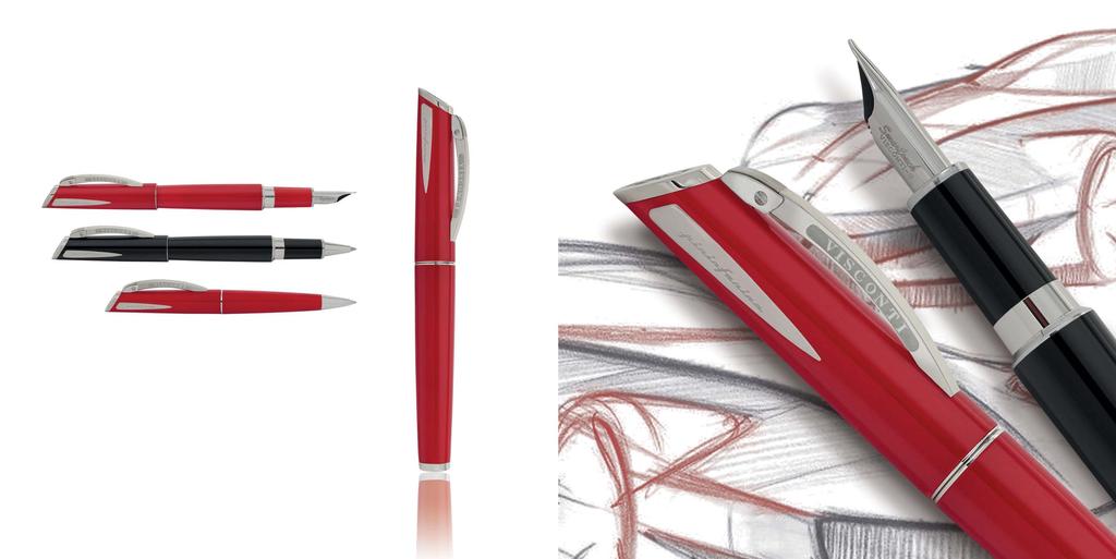 Pininfarina Disegno Fountain Pen, Roller, Ballpoint, available colors: Red, Black Resin