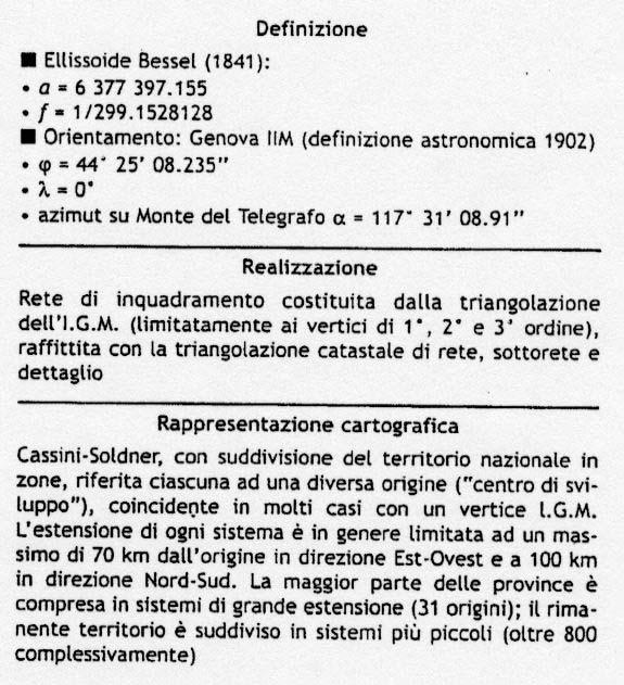 1.4.1 SISTEMA GEODETICO ROMA 40 Nel 1940 fu adottato un nuovo sistema di riferimento nazionale.