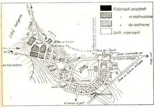 politico-amministrativo lungo la strada imperiale, a levante della città indigena Piano regolatore di