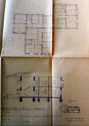 per ulteriori quattro palazzine. Progetti di case INCIS a uno e due piani per Harar firmati dall ing.