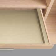 DRAWER IN MELAMINE Melamine drawer 5 3/4 height. Melamine high drawer 11 3/4 height. CASSETTI Ad estrazione totale ammortizzata.