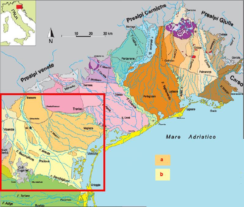 Fig. 5. Schema dei sistemi deposizionali della pianura veneto-friulana.