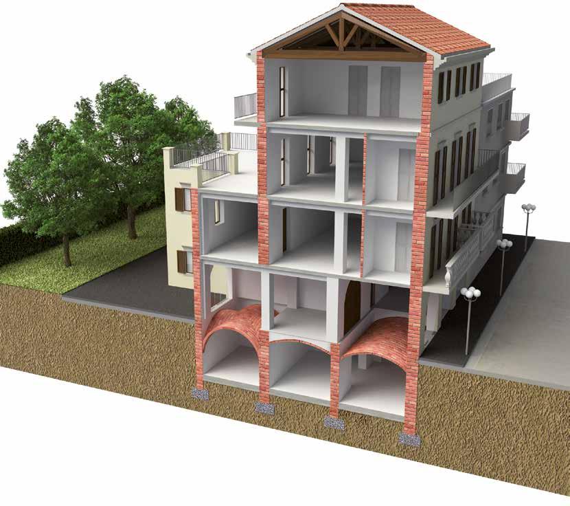 Rinforzo di edifici in muratura e legno 6 7 5 3 2 4 1 Elenco sistemi 1 Rinforzo strutturale di elementi murari ad arco e voltati mediante materiali compositi a matrice inorganica Mapei FRG System 2