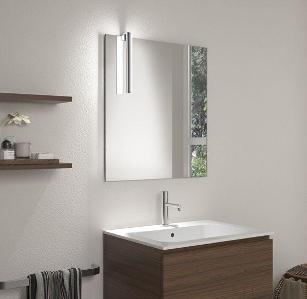 18 HAVASU HAVASU design DOMUS Line Applique per specchiera da bagno a proiezione riflessa Materiali: lega metallica initure: cromo lucido Sorgenti luminose: modulo LED SMD Connettore: BUS Cablaggio: