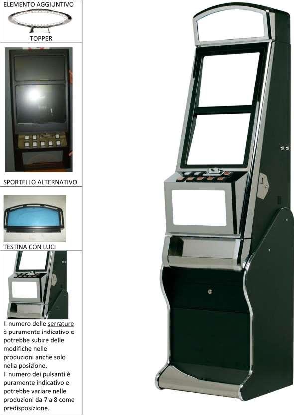 SKY SLOT TWIN (HIGHLIGHT OF THE GAMES srl) Il cabinet può essere fornito in versione COLORATO DI NERO o CROMATO