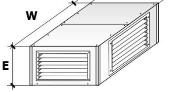 Altissima efficienza, grado filtrazione EU7 400mm H Ductable air filter section + pocket bags: filter removable from upper side only.