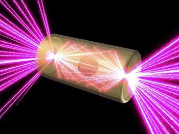 Il confinamento inerziale - fasci di radiazione laser - fasci di ioni energetici - fasci di elettroni relativistici con potenza di 10 14-10 15 watt Comprimono il bersaglio (D+T, *!