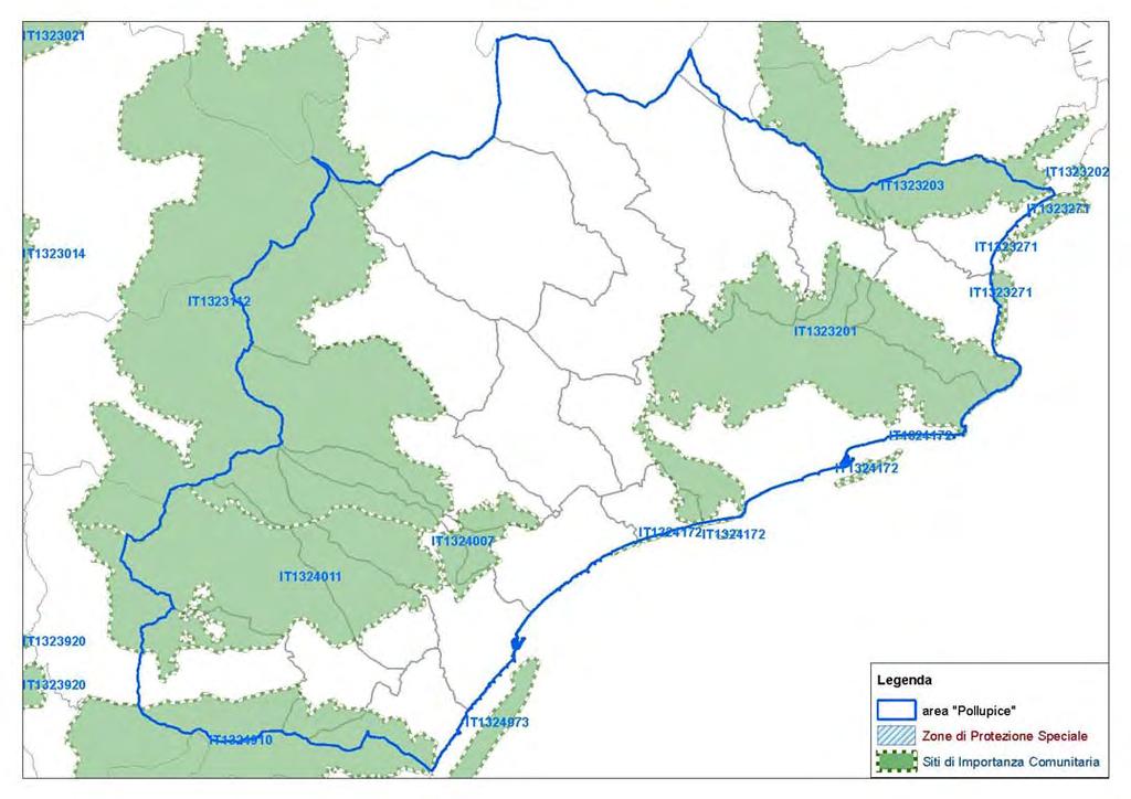 Figura 1: Localizzazione amministrativa territoriale dei Siti Natura 2000 dell area Pollupice Con riferimento alle Aree protette, la Provincia di Savona è dotata di Piano Provinciale delle Aree