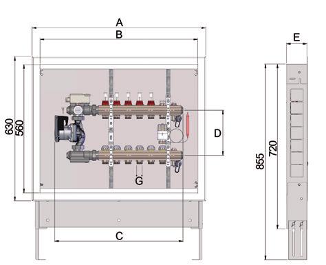 COLLETTORI - GRUPPI DISTRIBUZIONE GRUPPO DI REGOLAZIONE A PUNTO FISSO GAMMA SUPER BASSA TEMPERATURA Gruppi di regolazione a punto fisso preassemblato e completo di cassetta da incasso a muro, con