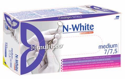 Denominazione: Multipro N-White Codice: EMNW Colore: bianco Finitura esterna: microruvida sulla punta delle dita Senza polvere con