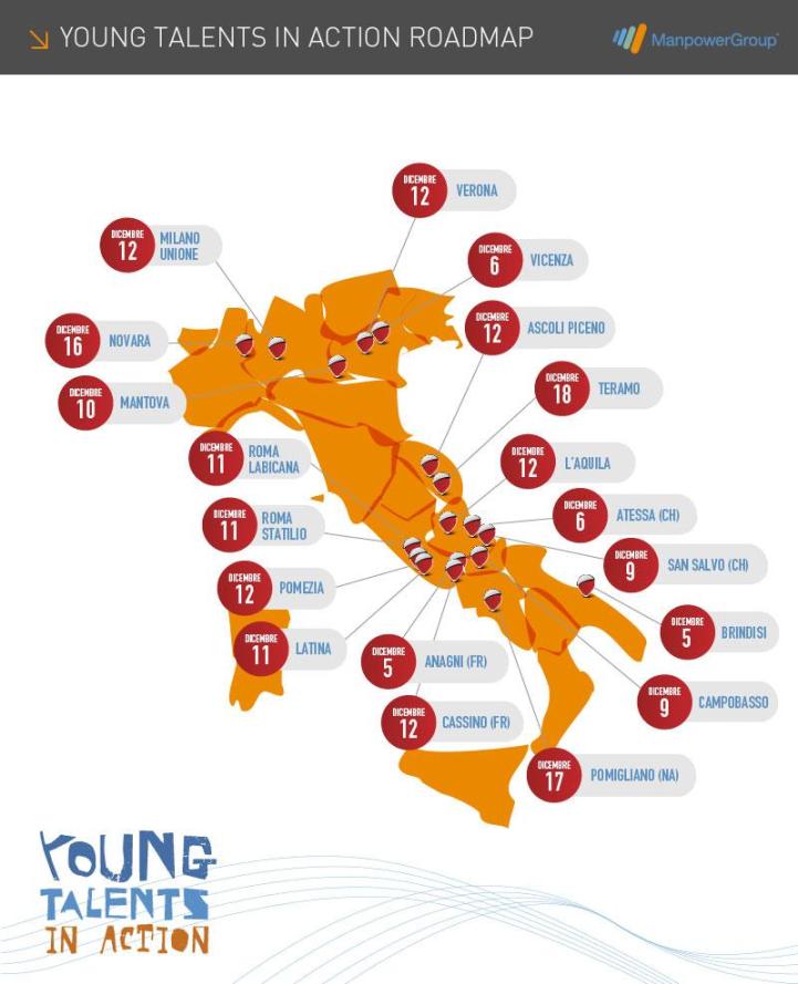 Numeri 10 tappe in tutta Italia* 100 sessioni di orientamento 1600 ore di orientamento erogate +2.