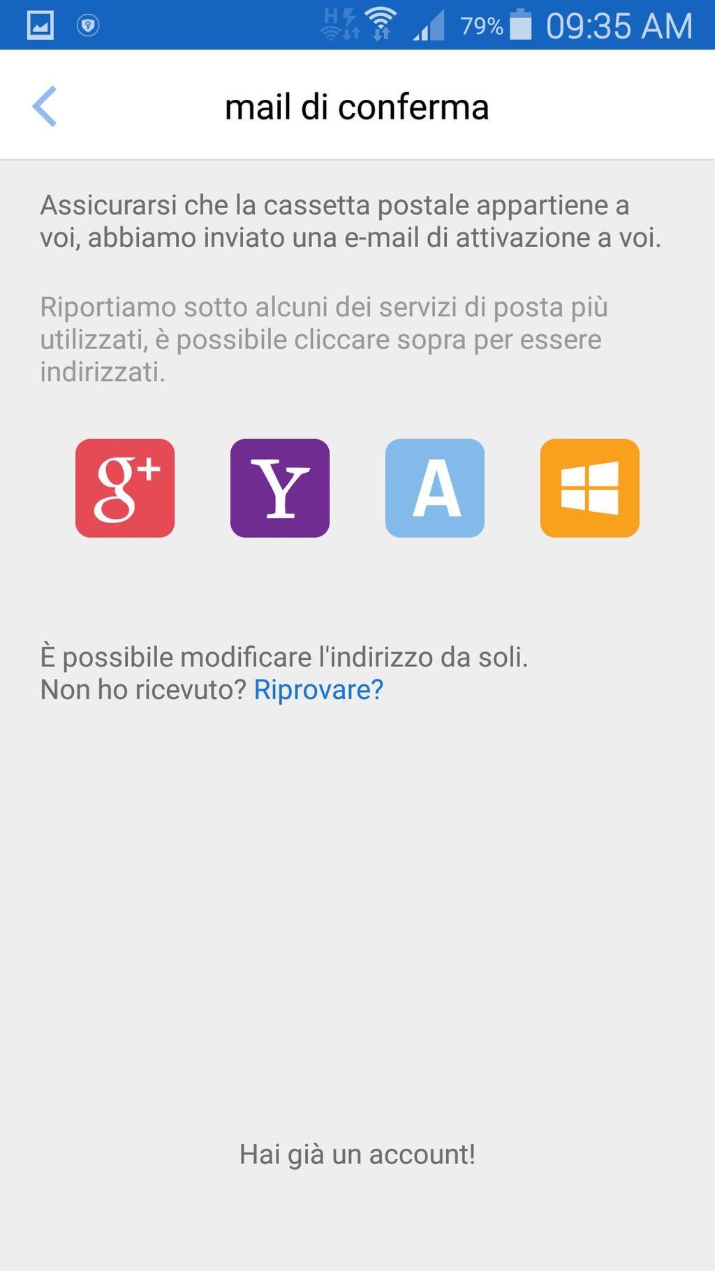 oppure provare ad utilizzare un provider di posta diverso Es:Gmail,Hotmail,Yahoo,ecc.