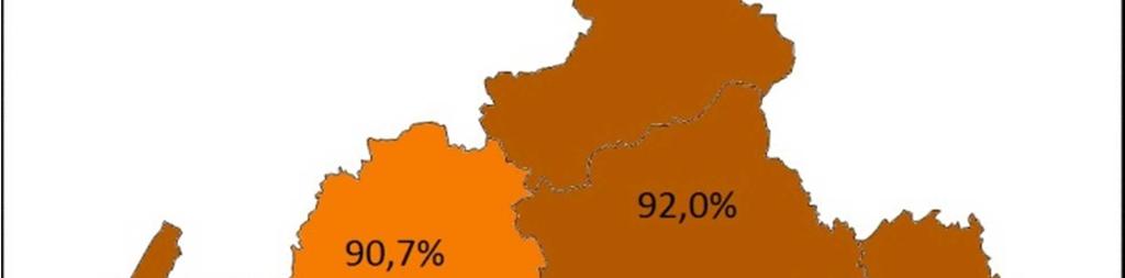 Coperture vaccinali per provincia In integrazione a quanto descritto finora, viene riproposta la lettura delle coperture vaccinali a 24 mesi, per l ultima