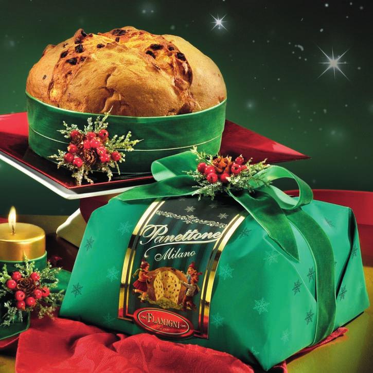 Linea Classica Il Panettone glassato Nastri di velluto, carte pregiate e decori dal forte sapore vintage per i panettoni della Linea Classica The