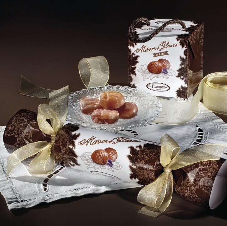 da 25g) Anonymous sealed packaging (25g Marrons glacés) 4kg per ct I Marrons glacés Un packaging elegante per le piccole proposte regalo istituzionali An