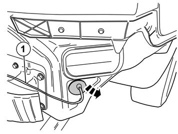 28 Rimuovere il passante di gomma dal foro nella vettura, esso non deve essere più usato.