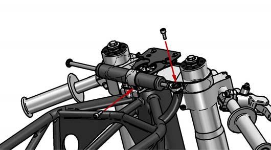 AiM per Ducati tra il collare e la piastra forcella della moto.