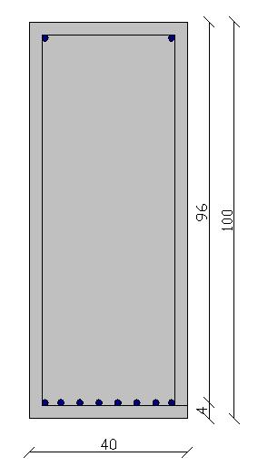 d 412,68 mm Dalla relazione C T ottengo: 391,3 0,207 0,207 300 412,68 15,87 fyd As b d fcd Traccia numero 3 Progettare le armature della sezione rettangolare ( b 40 cm, h 100 cm, d 4 cm) per Msd 450