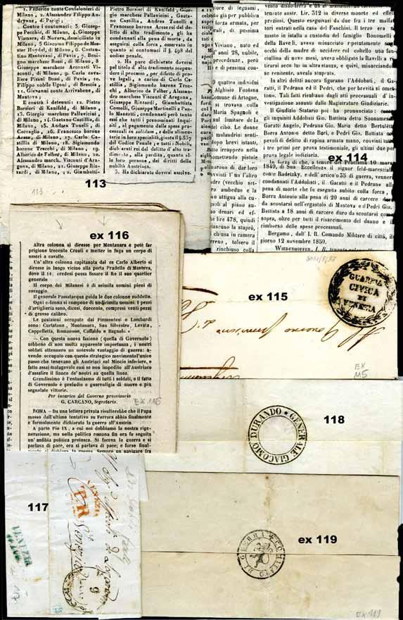 115 Veneto 1848. 4 Lettere del Maggio Giugno 1848 con bolli di Camposampiero, Castelfranco, Polesella e S.